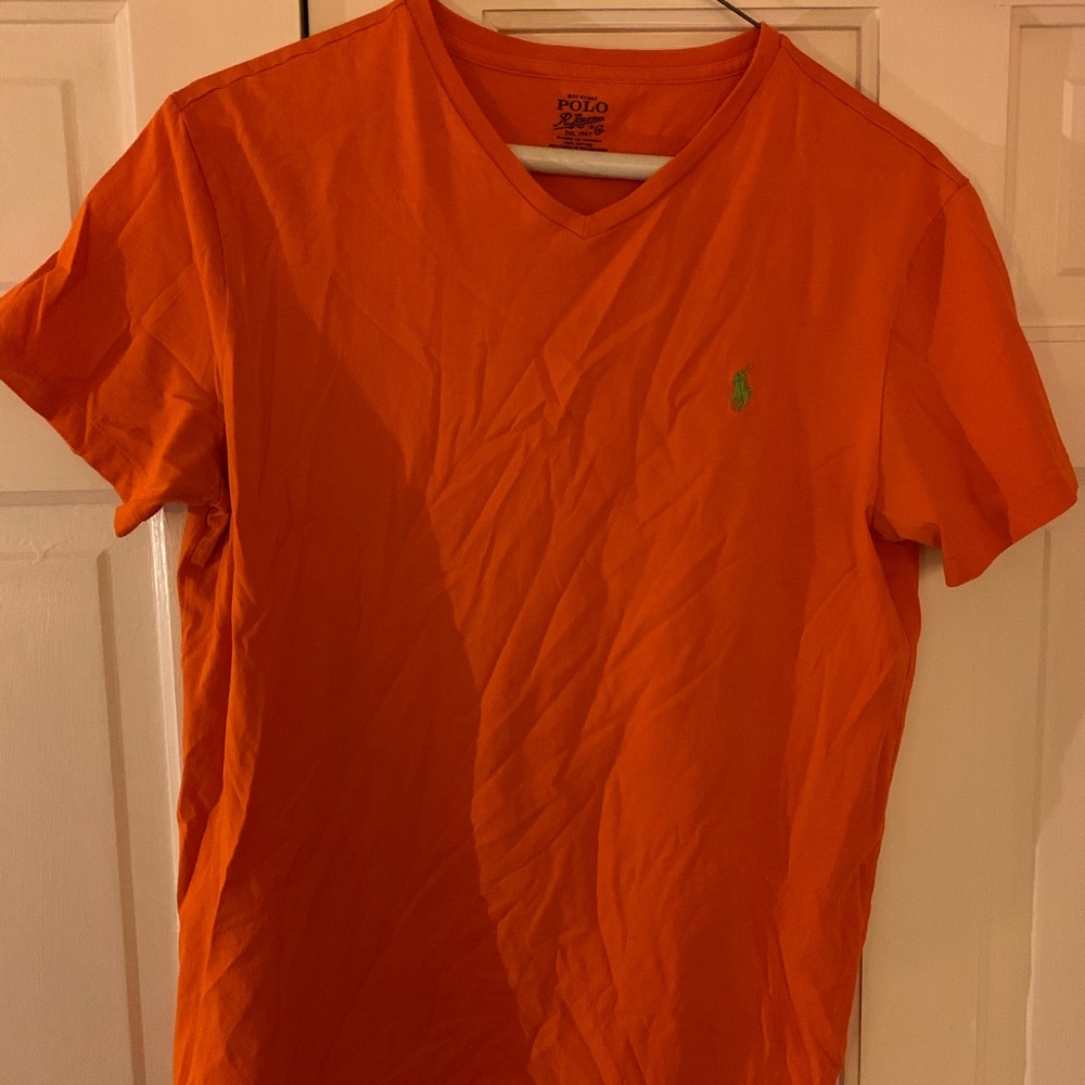 Polo by Ralph Lauren Orange V-neck tshirt